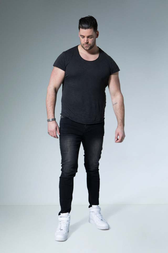 Black stone washed Jeans 3