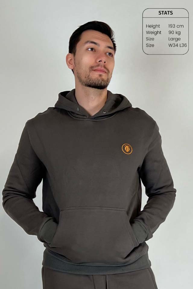 Relaxed fleece Hoodie – Donker Taupe 6
